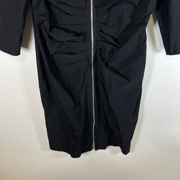 Joseph Ribkoff Women's Black Full Zip Front Ruched Stretch Dress Size 18 - Picture 4 of 9